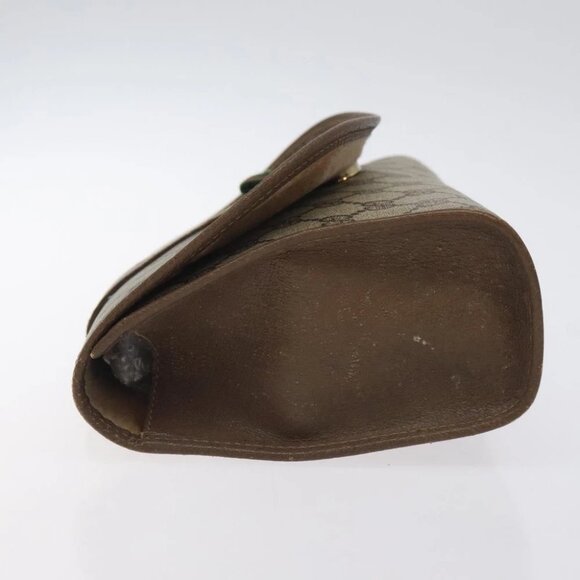 GUCCI GG Supreme Web Sherry Line Clutch Bag PVC Beige Gold - Picture 4 of 16